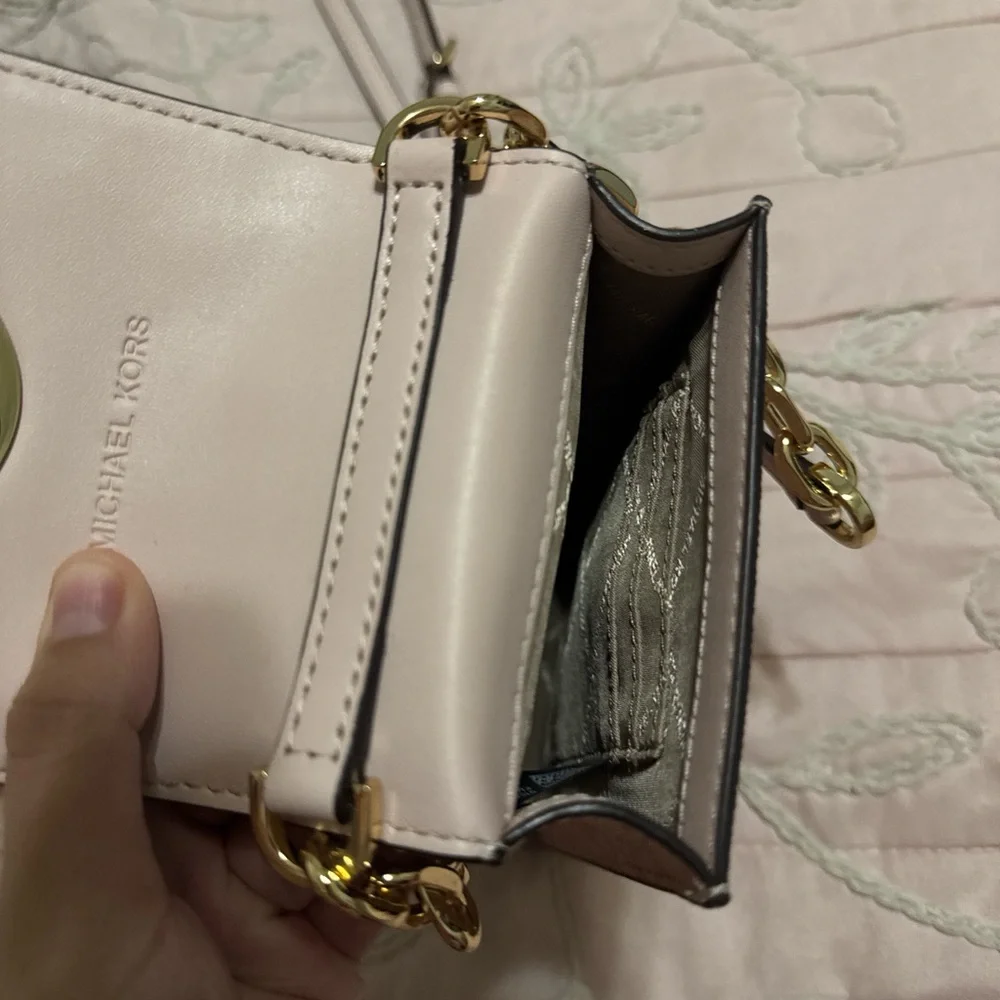 Michael Kors Pink and White Crossbody Bag - Picture 4 of 5